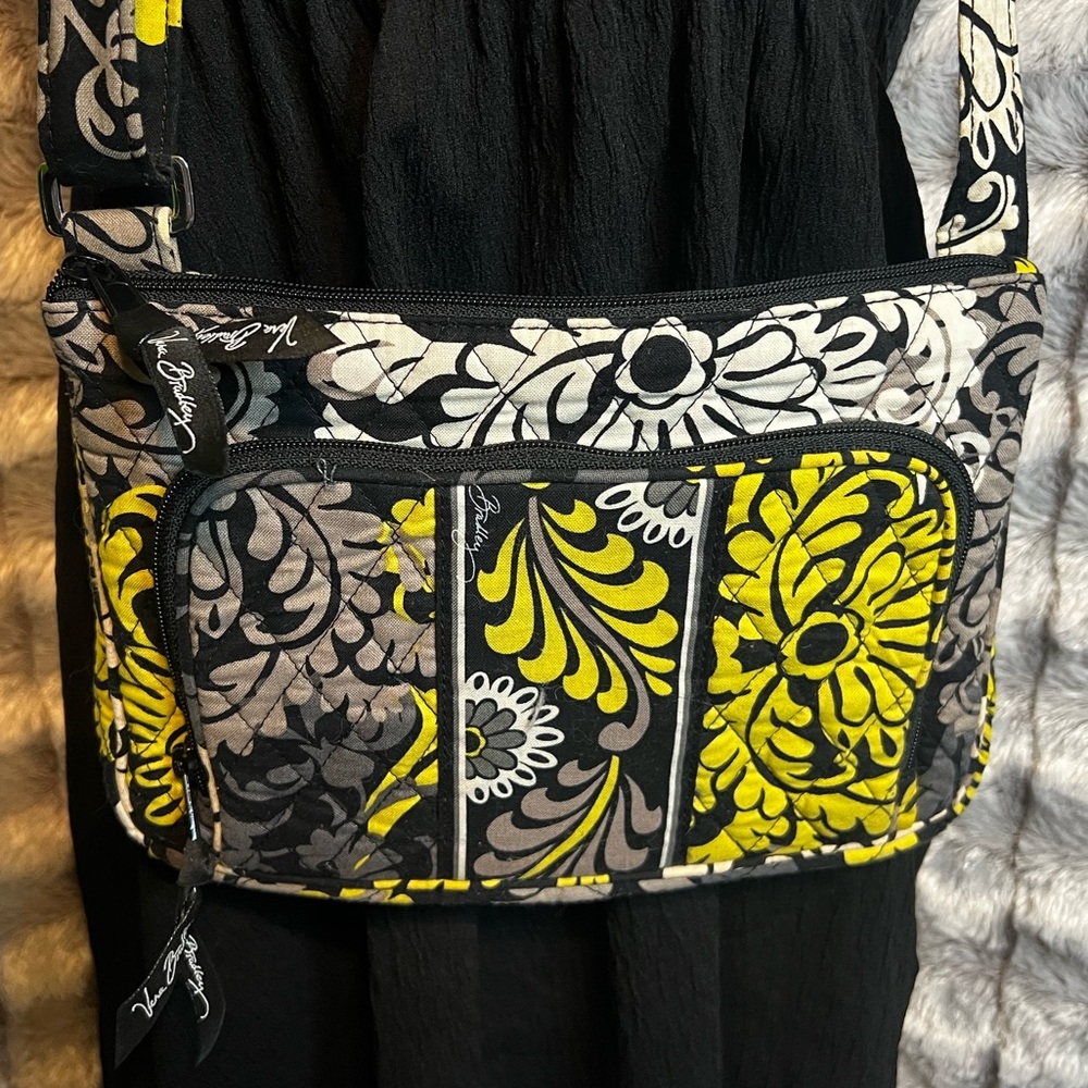 Vera Bradley Baroque Crossbody Purse Handbag (Lime Green | Black | Grey| White)